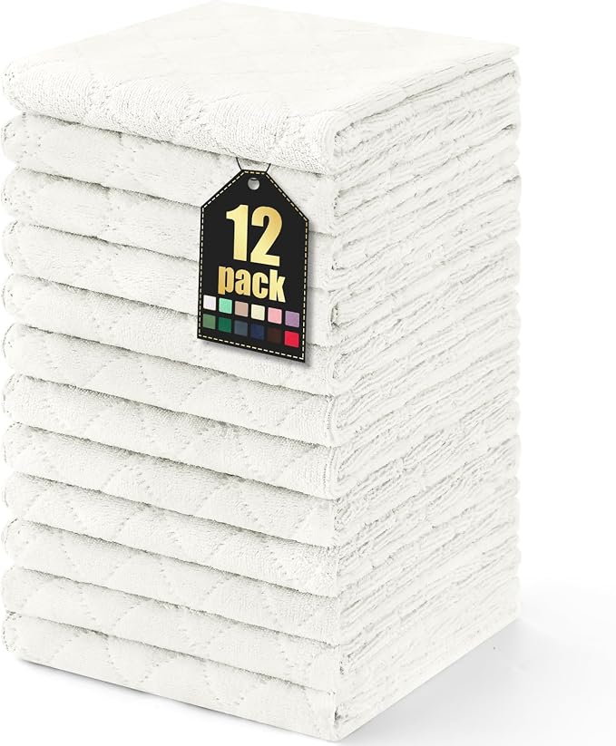 Homaxy 12 Pack Dish Towels for Kitchen, Super Soft and Absorbent Coral Velvet by Homaxy