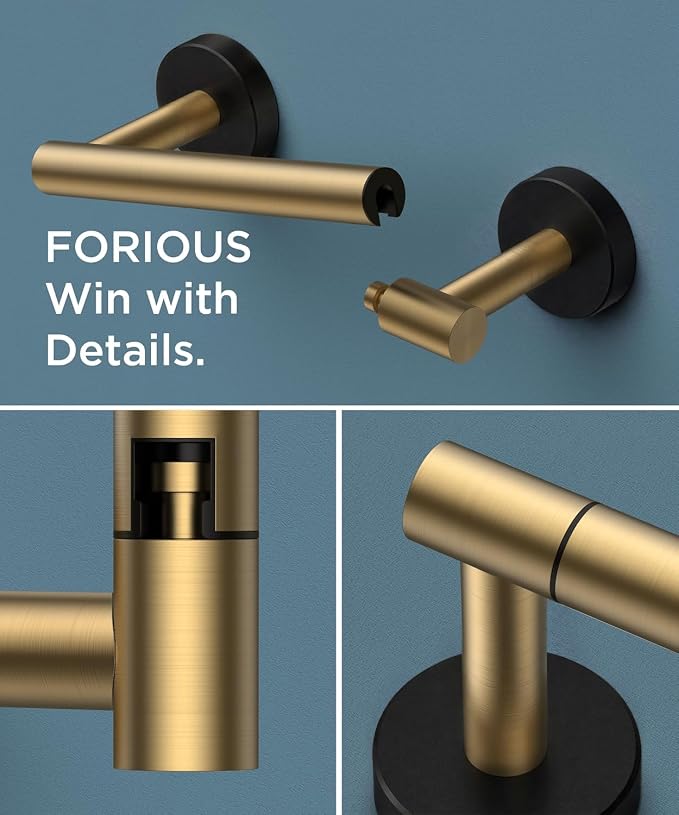 FORIOUS Toilet Paper Holder Wall Mount, Stainless Steel Rustproof Double Post - Image 5