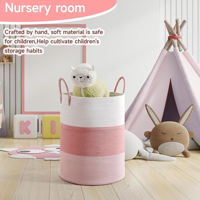 CLHMILY&Z 100L Laundry Basket Round Storage Rope Basket - Image 3