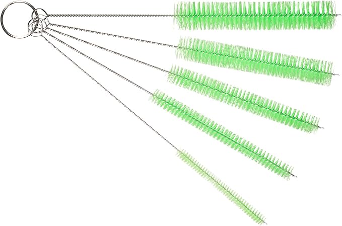 10" Tube Cleaning Brush Set, 5 Pack Large, Extra Long Nylon Straw Brushes by TheScoopie
