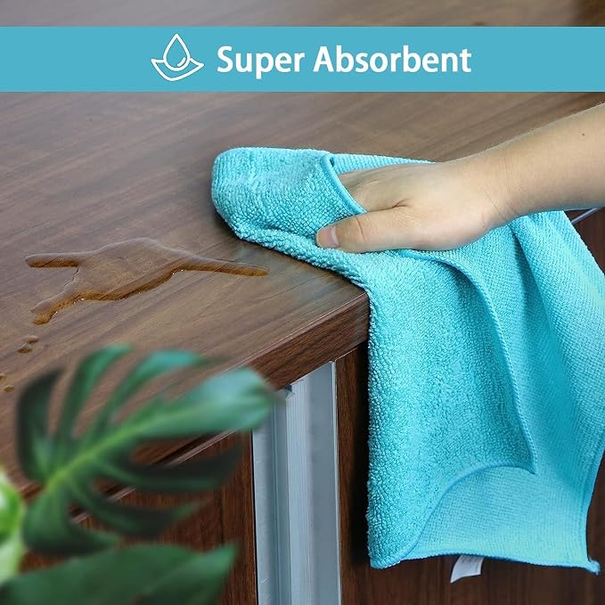 HOMEXCEL Microfiber Cleaning Cloth, 5 Pack Cleaning Towels - Image 4