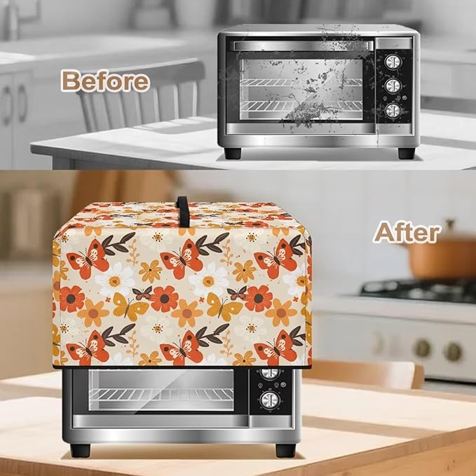 Microwave Oven Universal Dust Cover, Butterfly Waterproof Polyester Fabric Dust Cover Heat-Resistant Air Fryer Dust Cover Appliance Airfryer Dust Jacket