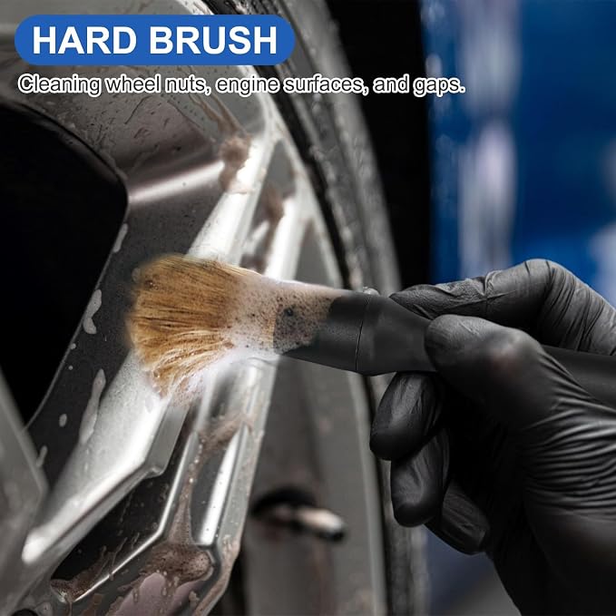 Wheel Rim Tire & Carpet Cleaning Brush Set, Soft & Stiff Bristle Wash Cleaning - Image 6