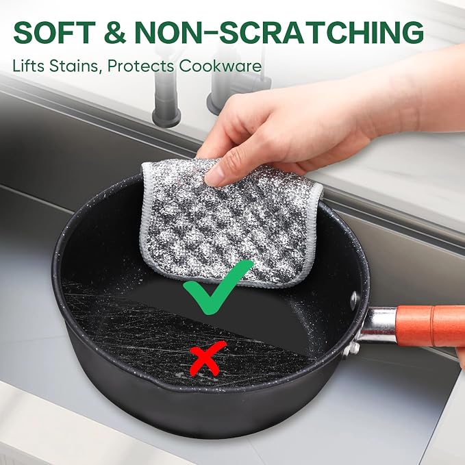 18 PCS Five-Layer Non-Scratch Multipurpose Steel Wire Dishcloths, Reusable - Image 3
