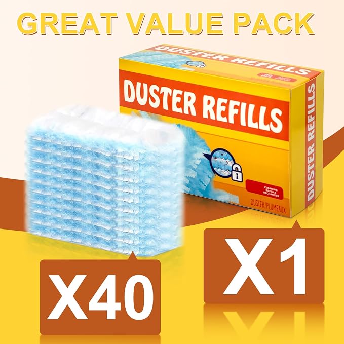 40-Piece Duster Refills, Static Dust Removal Brush Disposable Replacement Head - Image 6