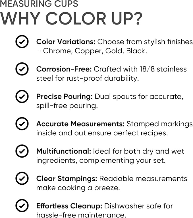 Color Up ⅔ Cup Measuring Cup – Premium Chrome Stainless Steel, Accurate - Image 3