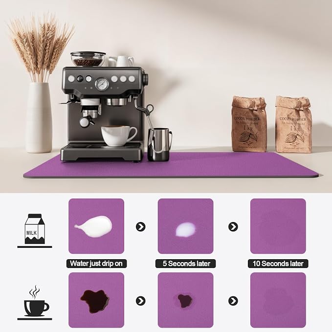 Dish Drying Mat for Kitchen Counter | Coffee Bar Mat for Countertops | Heat - Image 4