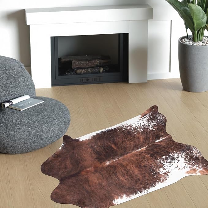MACEVIA Faux Cowhide Rug Cute Cow Print Rugs Animal Area Carpet Western Decor - Image 4