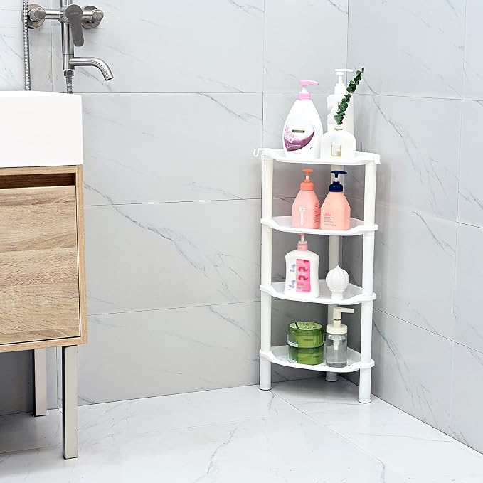 4 Tier Corner Shower Caddy, Plastic Shower Organizer - Image 2