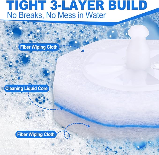 100 Count Disposable Toilet Brush, Toilet Cleaner Wand Refills Compatible - Image 3