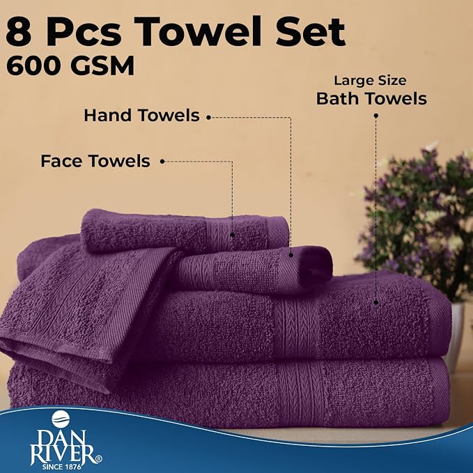 DAN RIVER 8 PC Luxury Bath Towels - Image 7