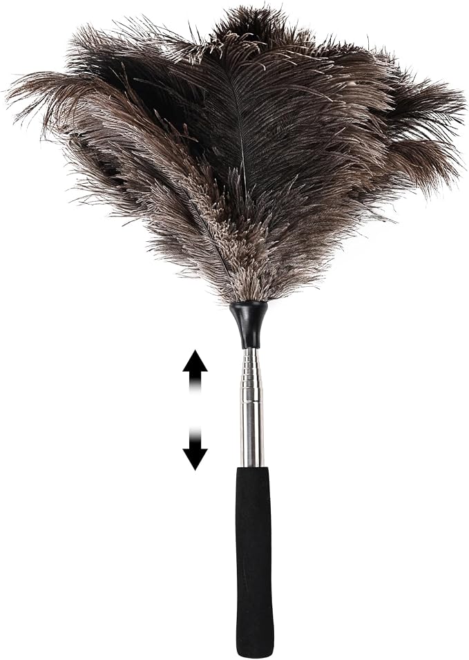 Ostrich Feather Duster 16.5-47Inch Reusable Fluffy Natural Detachable Ostrich by MehelloFeather