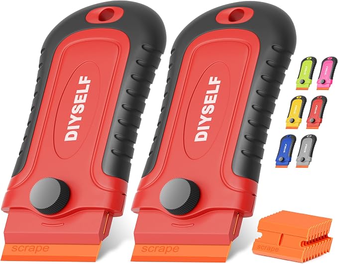 DIYSELF 2 Pcs Plastic Razor Blade Scraper by DIYSELF