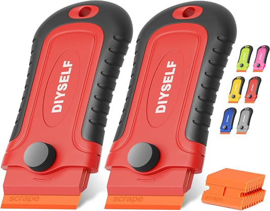 DIYSELF 2 Pcs Plastic Razor Blade Scraper by DIYSELF