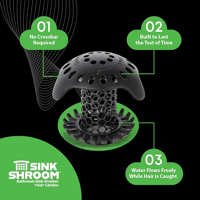 SinkShroom Ultra Bathroom Sink Drain Protector, Stainless Steel, Matte Black - Image 7