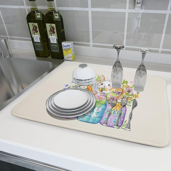 Easter Bunny Carrots Dish Drying Mat - Image 6