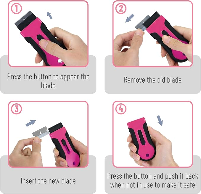 Bates- Razor Blade Scraper Tool, 2 Pack, 30 Extra Stainless Steel Blades - Image 4