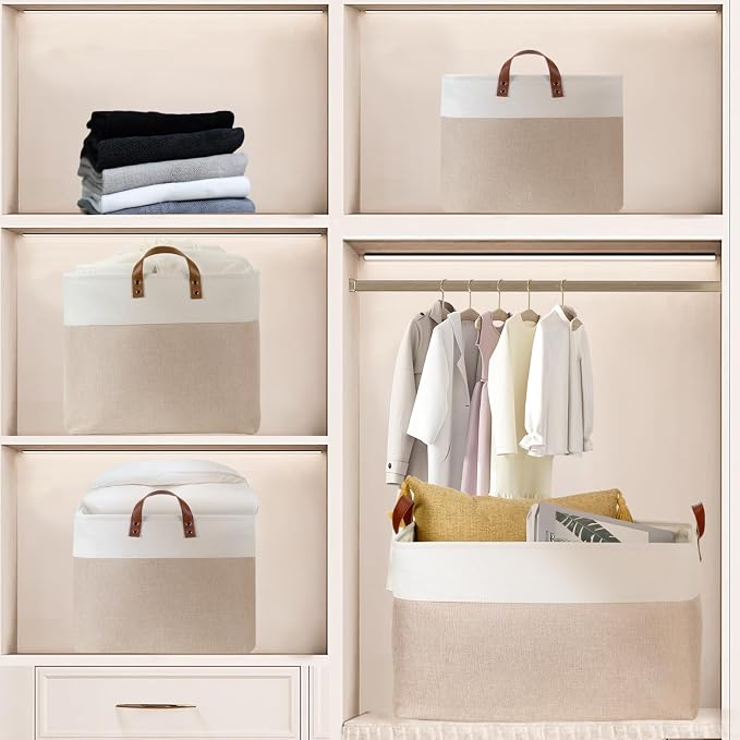 DULLEMELO 70L Extra Large Storage Bin, Collapsible Storage Box, Fabric Clothes - Image 6