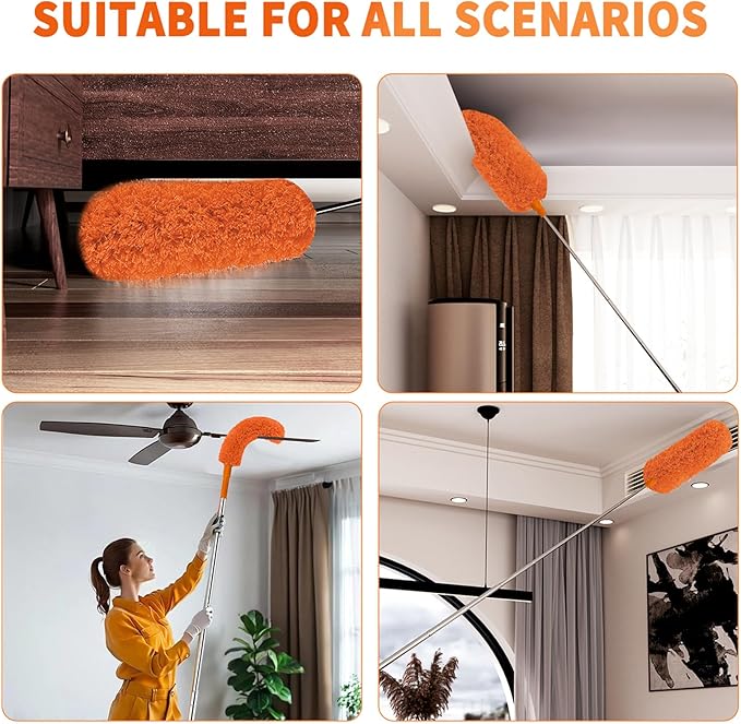 Cobweb Duster with Extension Pole, Cleaner Outdoor 110" Telescoping Extended - Image 4