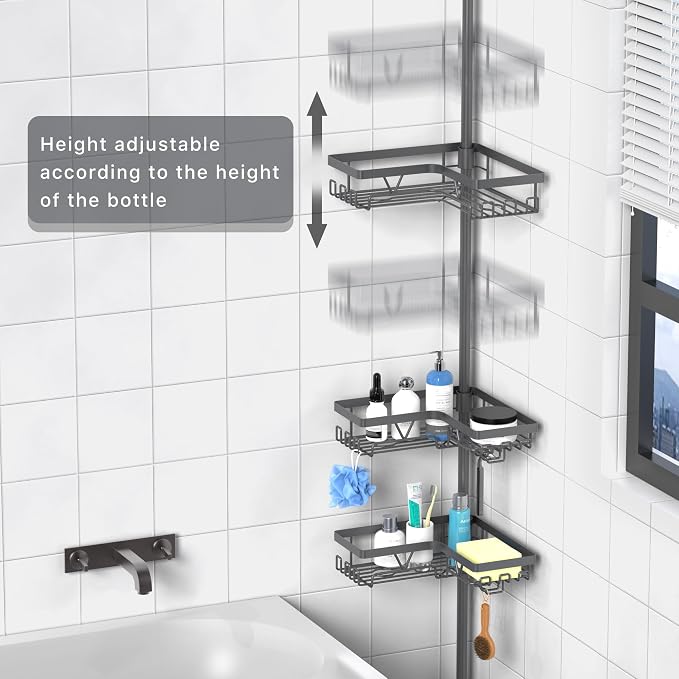 KEGII Corner Shower Caddy Tension Pole - Image 2