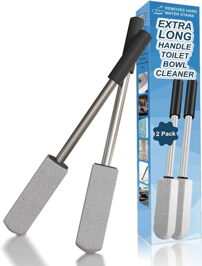 2 Pack Pumice Stone for Toilet Cleaning, 16.14In Extra Long Handle Toilet by YINGMORE