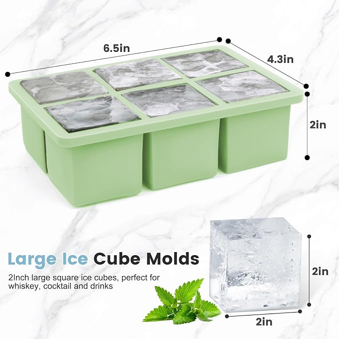 Large Silicone Ice Cube Tray 3Pack, SAWNZC Big Square Ice Cube Molds - Image 3