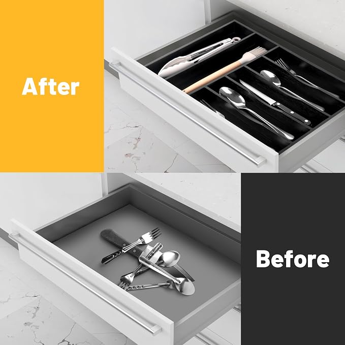 Kitchen Bamboo Silverware Organizer, Kitchen Drawer Organizer - Image 2