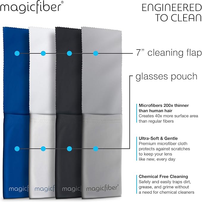MagicFiber Ultra-Soft Microfiber Glasses & Sunglasses Pouch Case Slim Eyeglass - Image 5