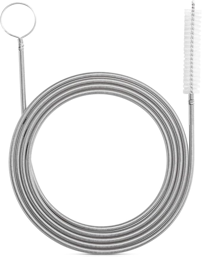 Extra-Thick Drain Brush with Stronger Spring 61-Inch Stainless Steel and Nylon by RayTour
