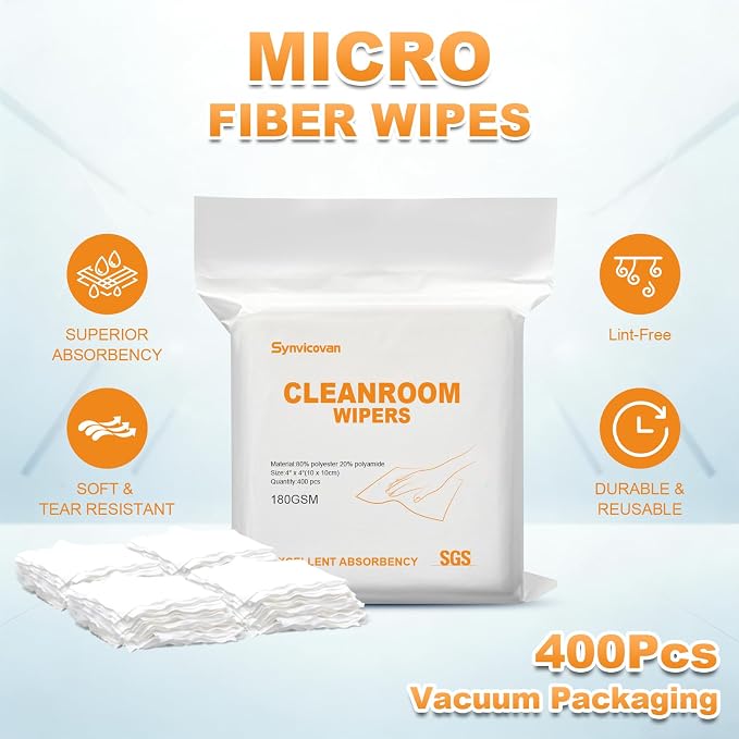 Microfiber Wipes 4"x4" Superfine Lint Free Cloths Cleaning and Drying Cloths - Image 2