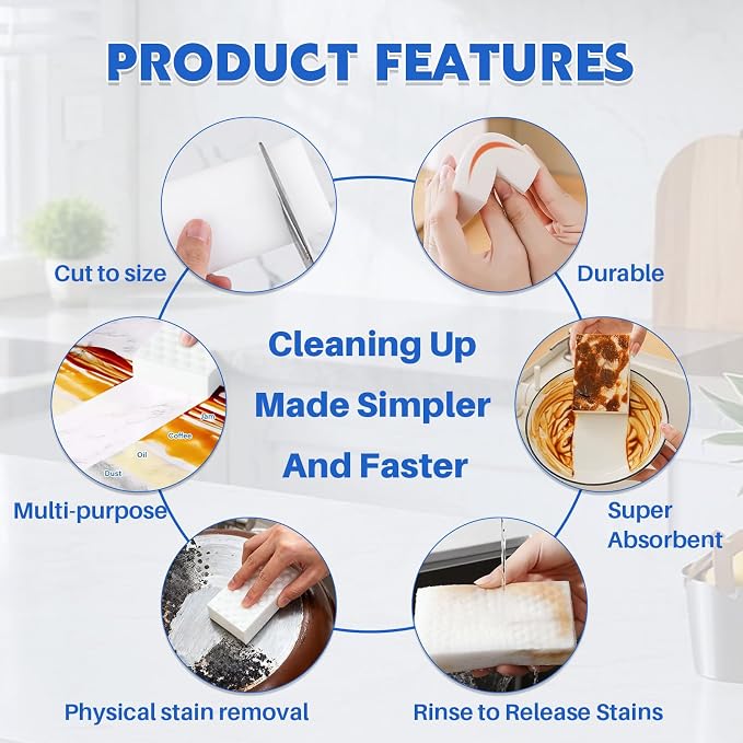 30 Pack 4X Density Magic Melamine Sponge Eraser, GRS Certified Cleaning Sponge - Image 7