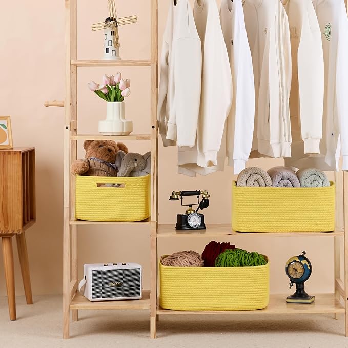 Large Storage Baskets for Organizing, Closet Shelf Baskets for Clothes Blanket - Image 3
