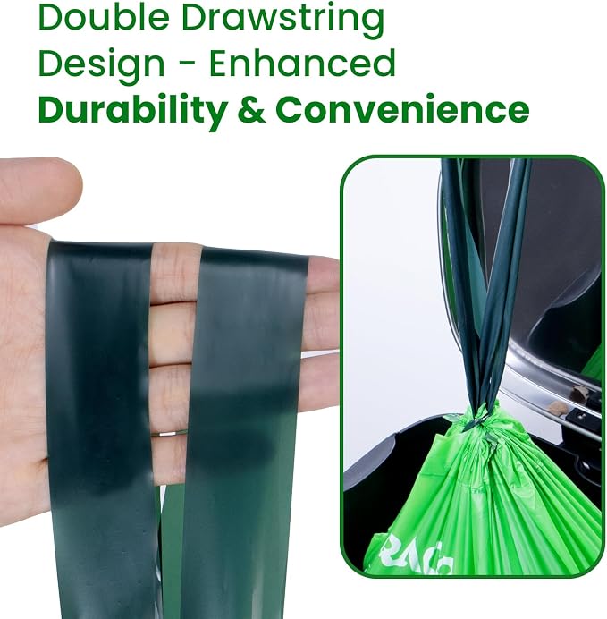 13 Gallon Compostable Trash Bags Liners Drawstring, Heavy Duty Extra Thick 1 Mil - Image 4