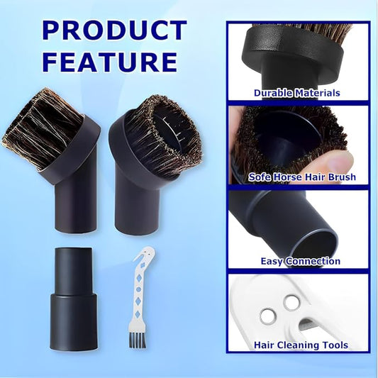 Vacuum Brush Attachment, 25/35mm Horse Hair Brush - Image 2