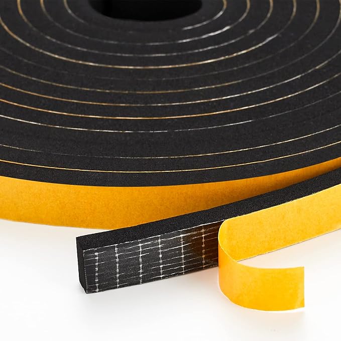 50 Feet Weather Stripping Door Seal, 1/2" Wide X 1/8" Thick Door Seal Strip by Ravinte