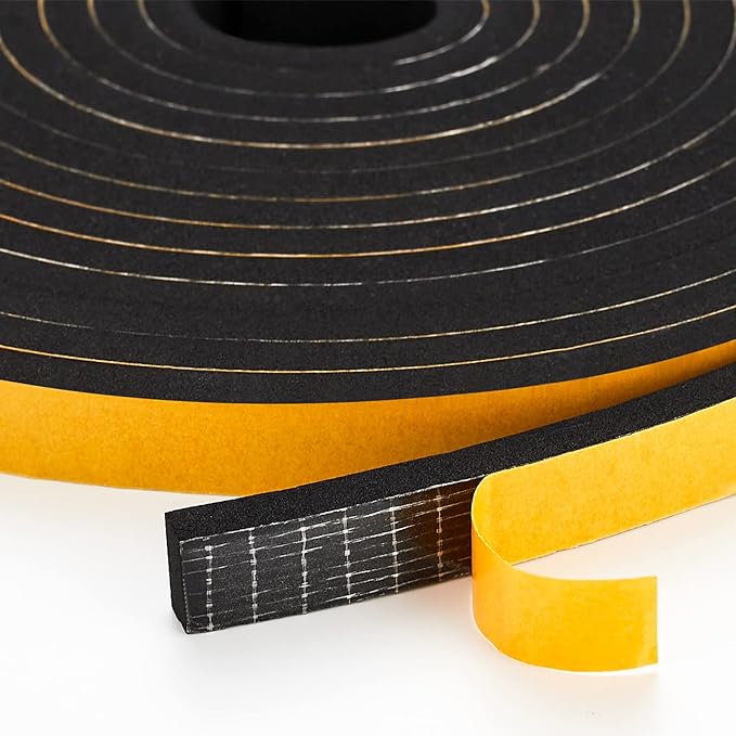 60 Feet Weather Stripping Door Seal, 1/4" Wide X 1/8" Thick Door Seal Strip by Ravinte