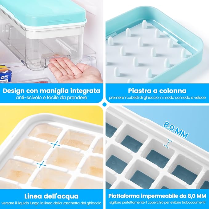 Ice Cube Tray with Lid and Bin, Ice Trays - Image 3