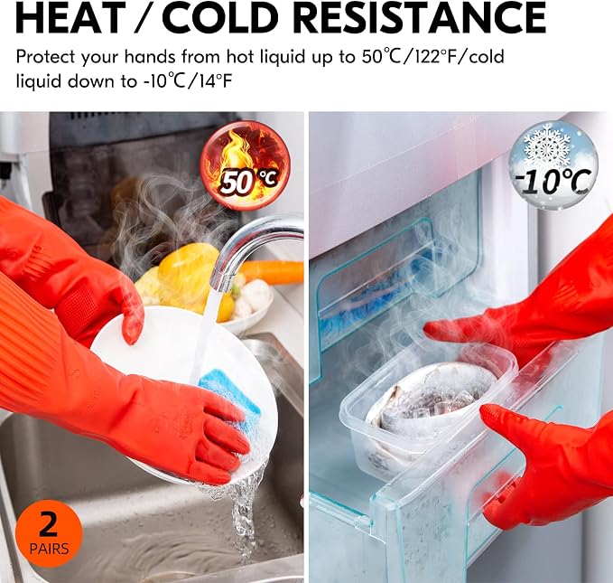 Vgo 2-Pairs Dishwashing Gloves - Image 5