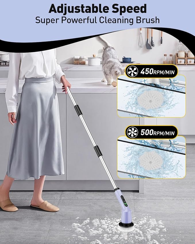 Electric Spin Scrubber for Cleaning Bathroom, Shower Scrubber Cordless Cleaning - Image 3