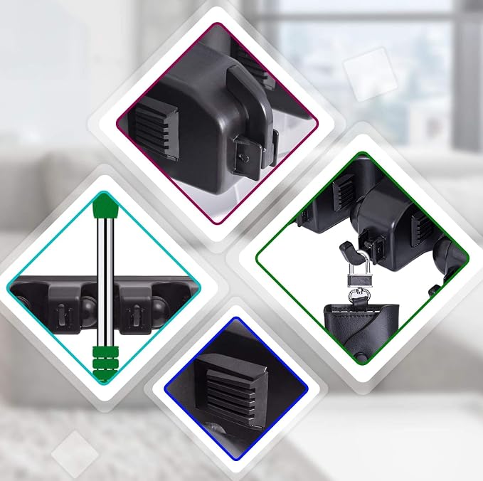 Broom Holder Wall Mount Broom Organizer Mop Holder Hanger Garden Tool - Image 4