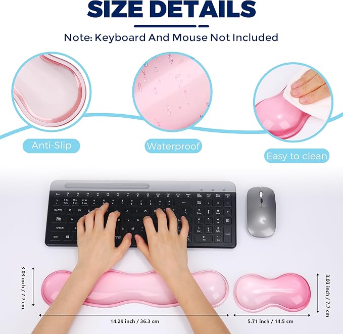 Gel Wrist Rest for Keyboard and Mouse, Wrist Rest for Keyboard, Mouse Wrist - Image 4