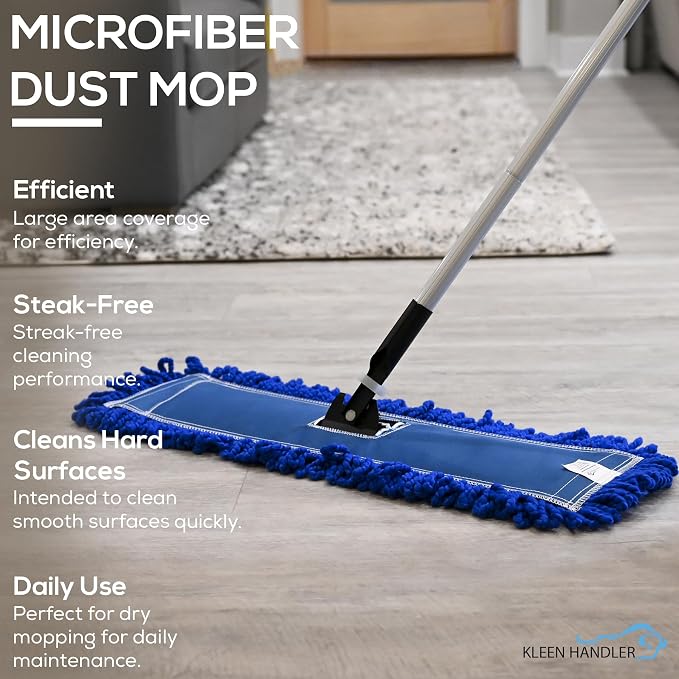 Kleen Handler 24 inch Microfiber Dust Mop | Medium Washable Commercial Mop Head - Image 5