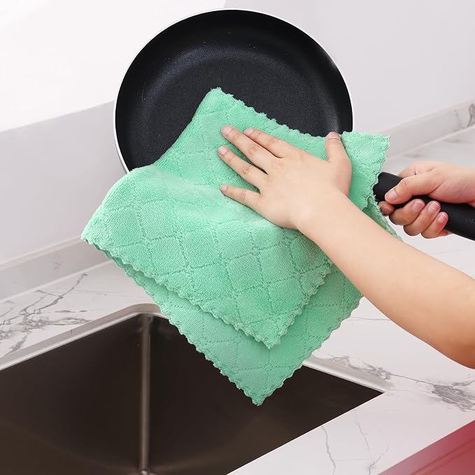 Homaxy 12 Pack Dish Towels for Kitchen, Super Soft and Absorbent Coral Velvet - Image 4