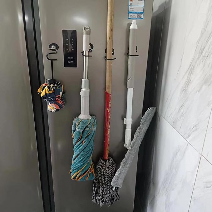 2PCS Magnetic Broom Rack Magnetic Hook S-Shaped Wall-Mounted Stainless Steel - Image 5