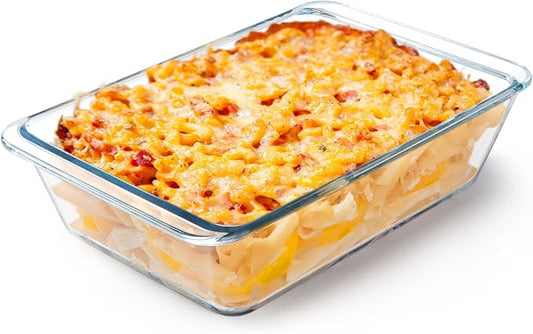 NUTRIUPS 2.4QT Rectangular Deep Glass Baking Dish, Glass Baking Pan by NUTRIUPS