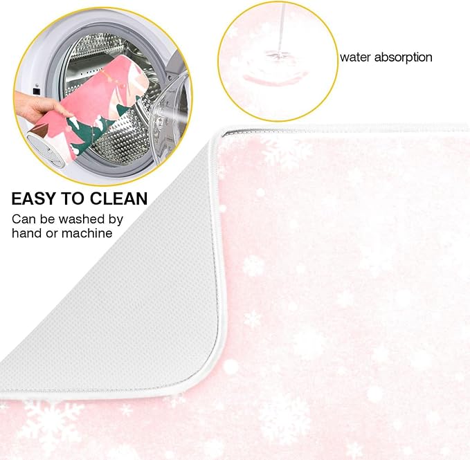 Christmas Tree Pink Dish Drying Mat - Image 2