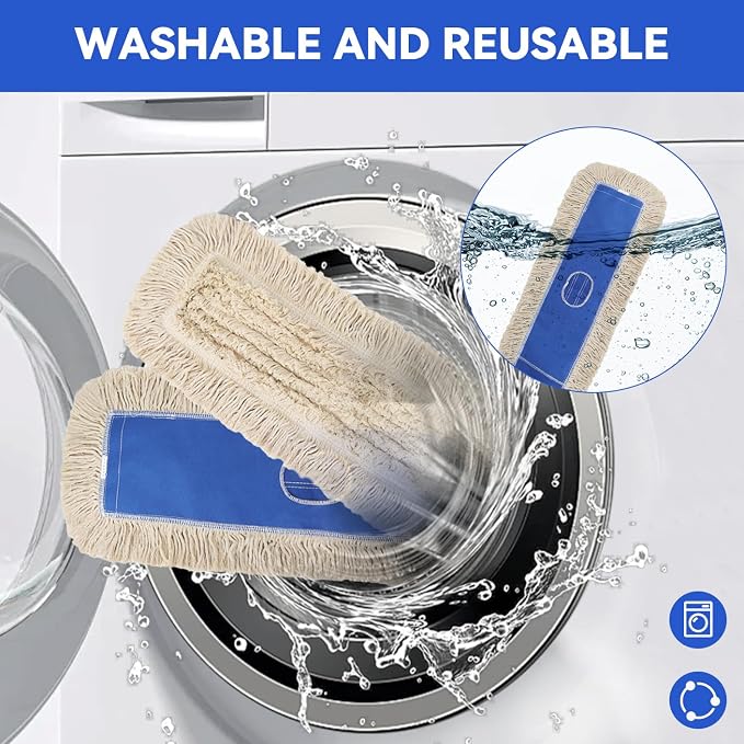 Commercial Microfiber Dust Mop Pad: 24 in Medium Commercial Replacement Mop Head - Image 7