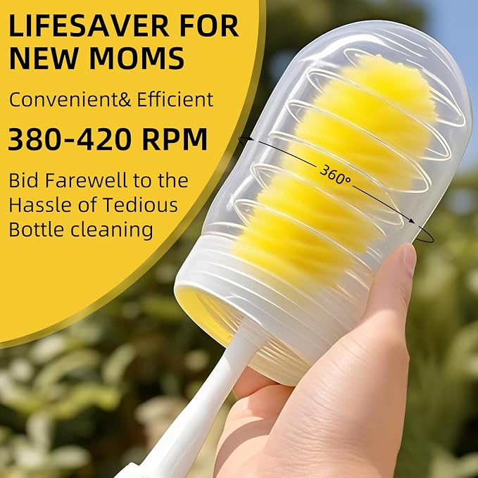 Electric Bottle Brush, Electric Baby Bottle Brush Set - Image 4