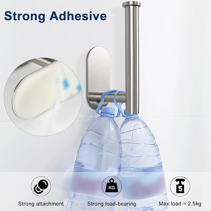 NearMoon Toilet Paper Holder Self Adhesive, Premium Thicken SUS304 Stainless - Image 5