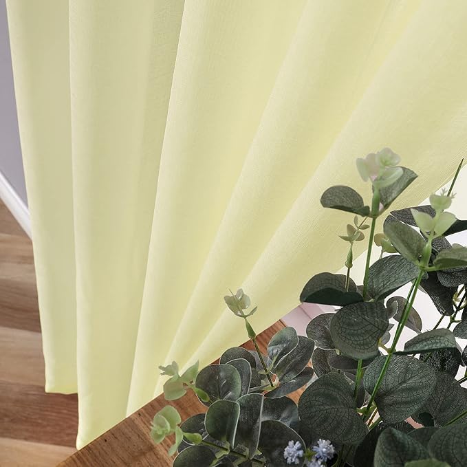 Tollpiz Short Sheer Curtains Linen Textured Living Room Curtain Sheers Light - Image 3